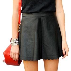 Club Monaco Colleen Scalloped Faux Leather Skirt